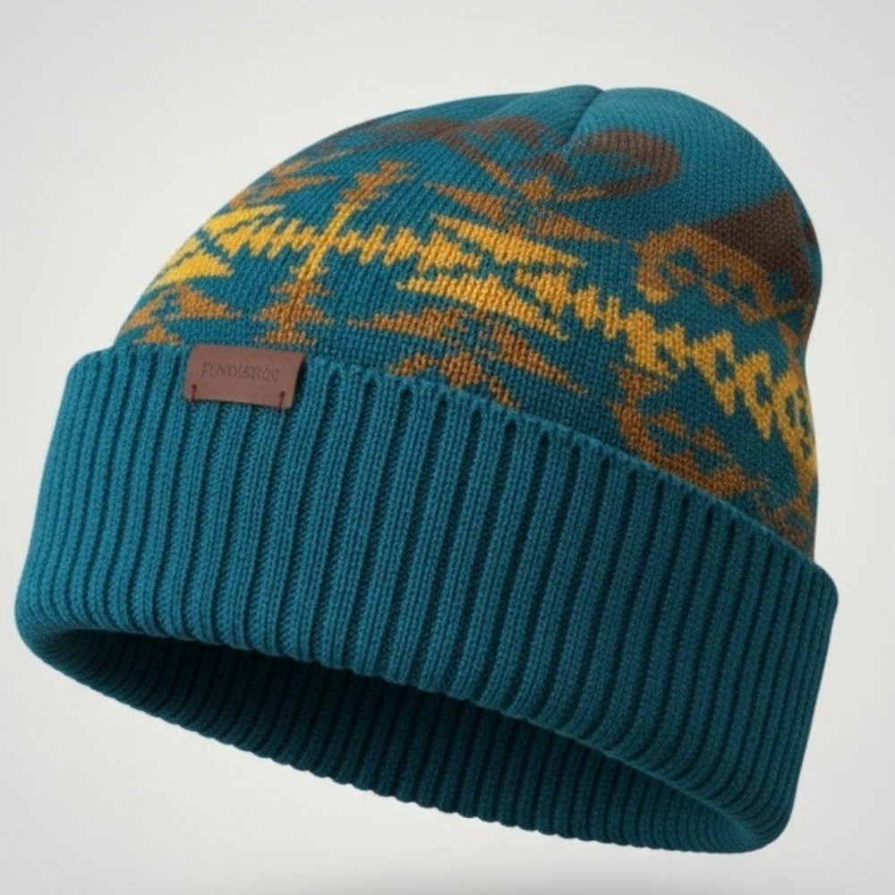 Pendleton Merino Wool Cap Unisex OS Nehalem Aqua Southwestern Beanie Hat Cabin